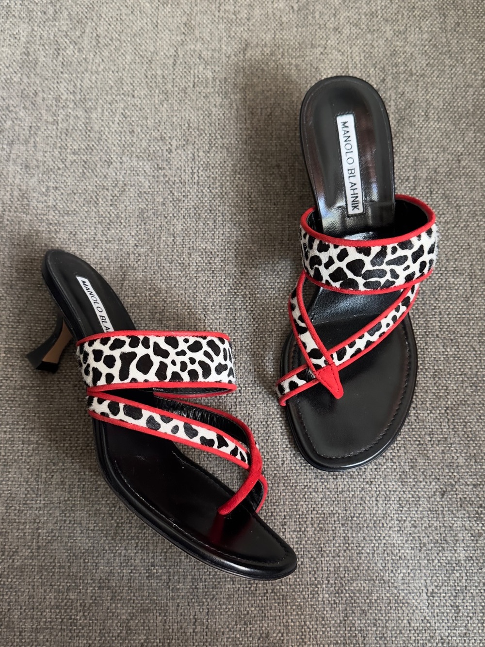 Vintage Manolo Blahnik pony hair heeled sandals
